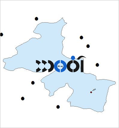 شیپ فایل شهرهای شهرستان اردبیل به صورت نقطه ای